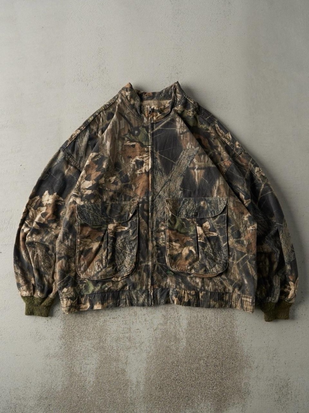 Men's Camouflage Zip-Front Hunting Jacket - Brown/Green